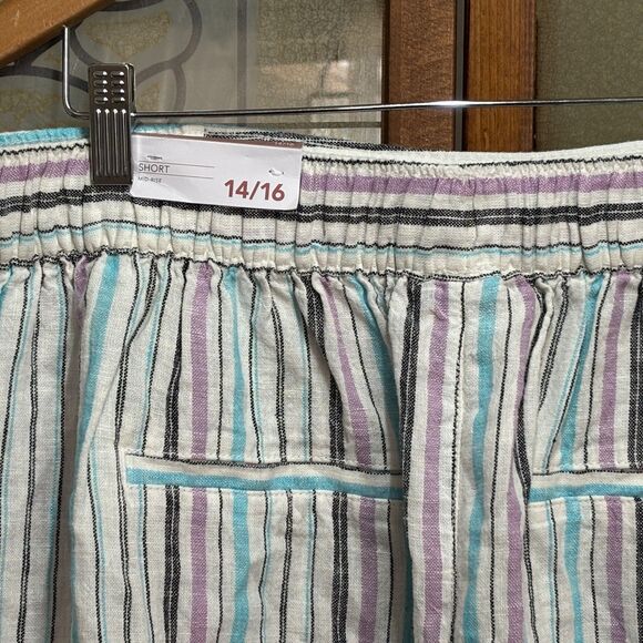 Lane Bryant NWT Linen Blend Pull On Tie Waist Shorts Plus Size 14/16 - Picture 6 of 12